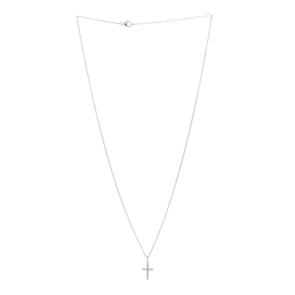 David Yurman 18K White Gold Diamond Cable Collectibles Cross Necklace 3 of 5