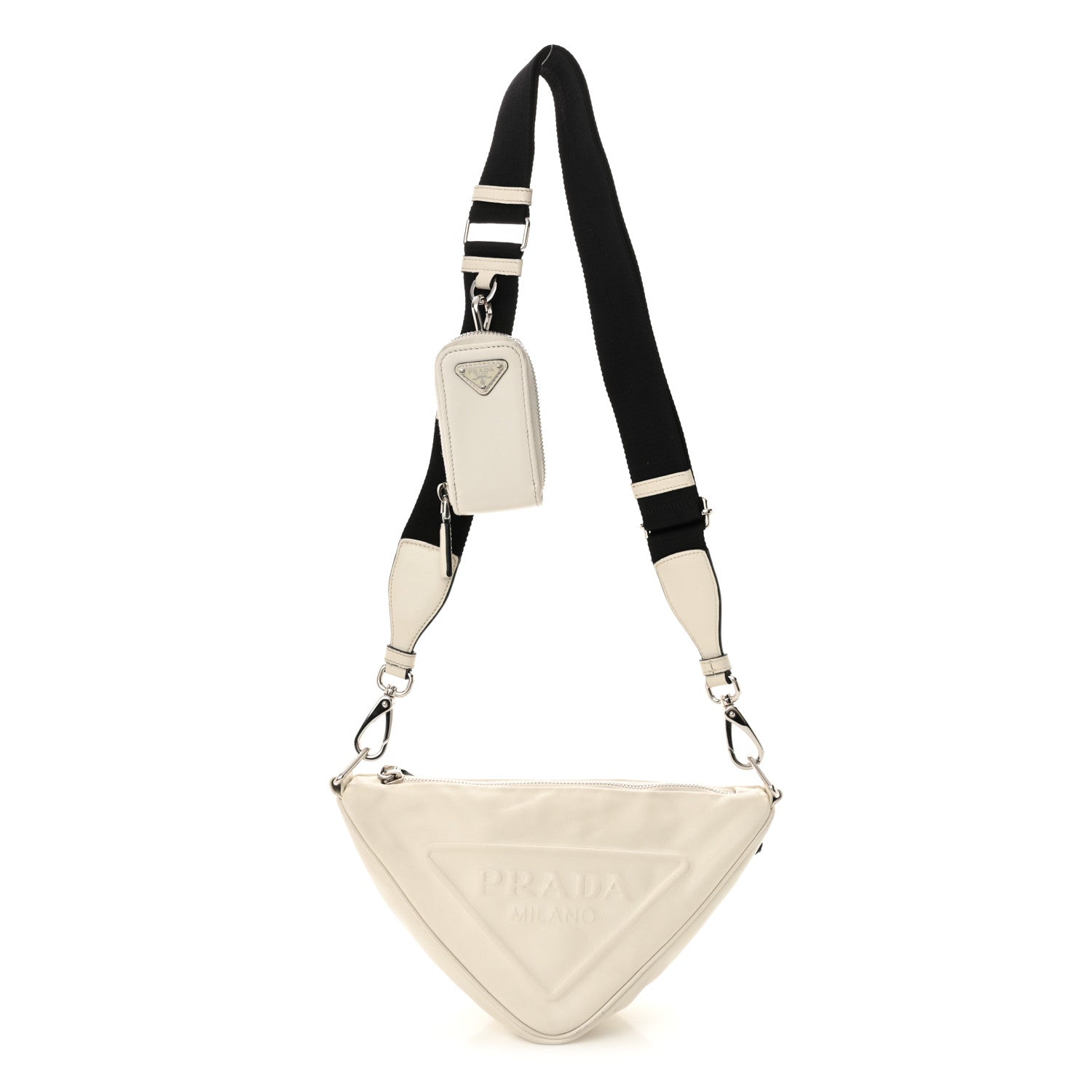 Prada Grace Lux Triangle Shoulder Bag White 1 of 11
