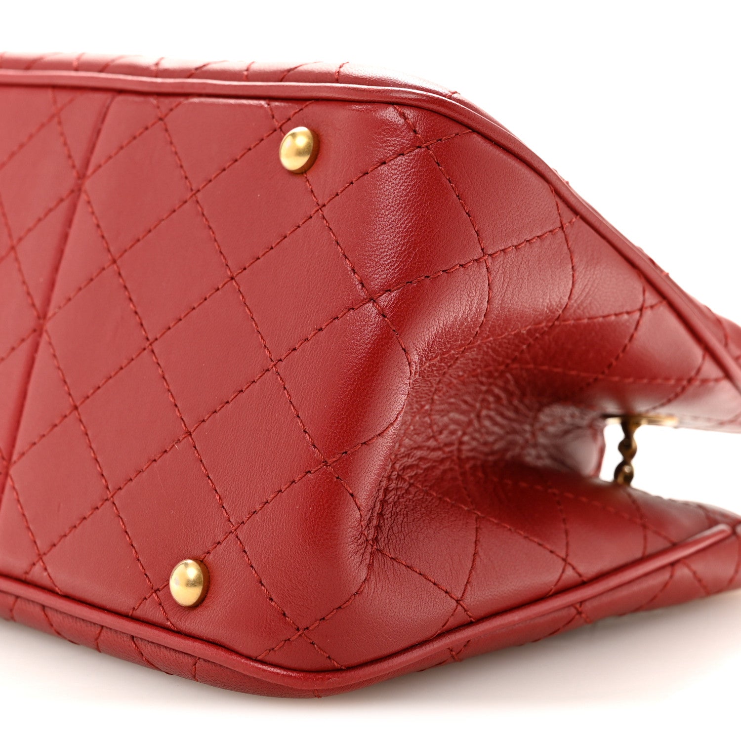 Chanel Calfskin Stitched Small Egyptian Amulet Drawstring Bag Red 10 of 13