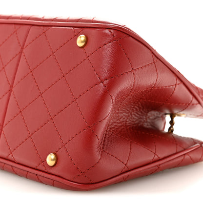 Chanel Calfskin Stitched Small Egyptian Amulet Drawstring Bag Red 10 of 13