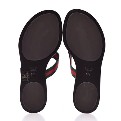 Gucci Nylon Guccissima Web Womens Thong Sandals 35.5 Green Red Black 5 of 10