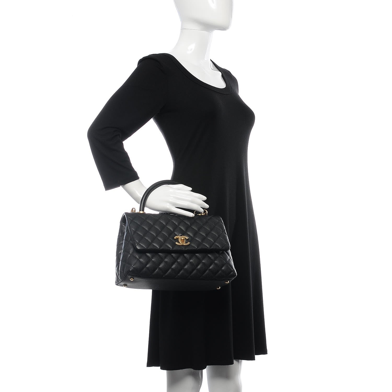 Chanel Caviar Quilted Small Coco Handle Flap Black 2 of 10