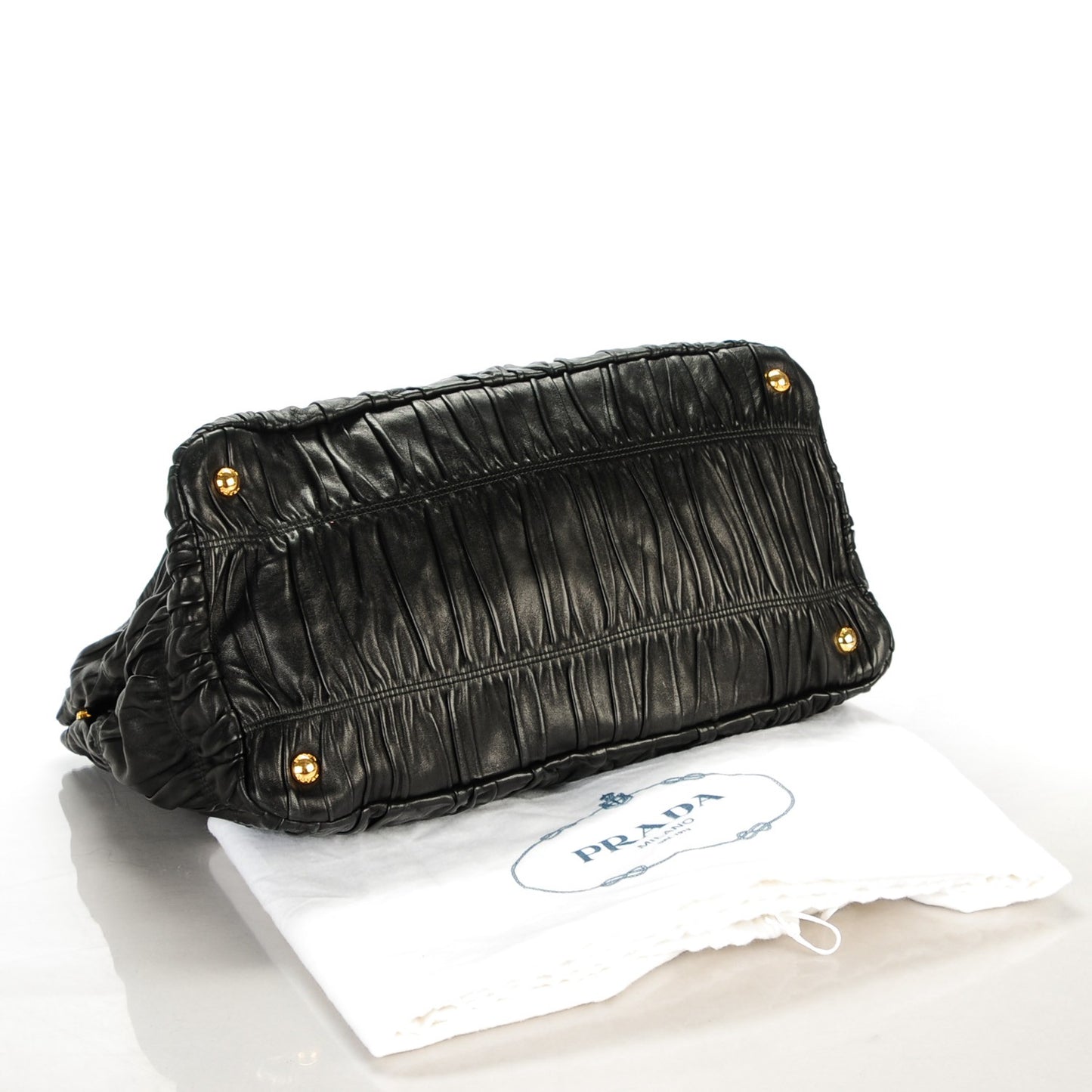 Nappa Gaufre Top Handle Tote Black
