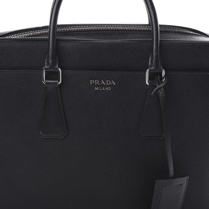 Prada Saffiano Cuir Briefcase Black 10 of 17