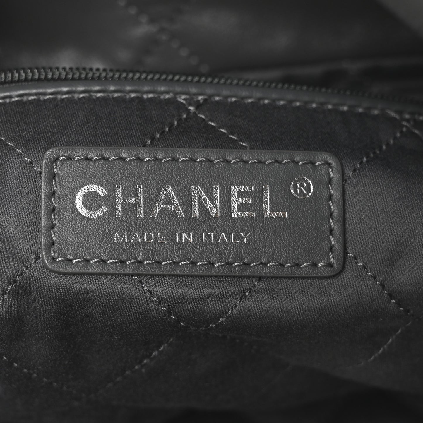 Shiny Calfskin Quilted Chanel 22 Dark Grey