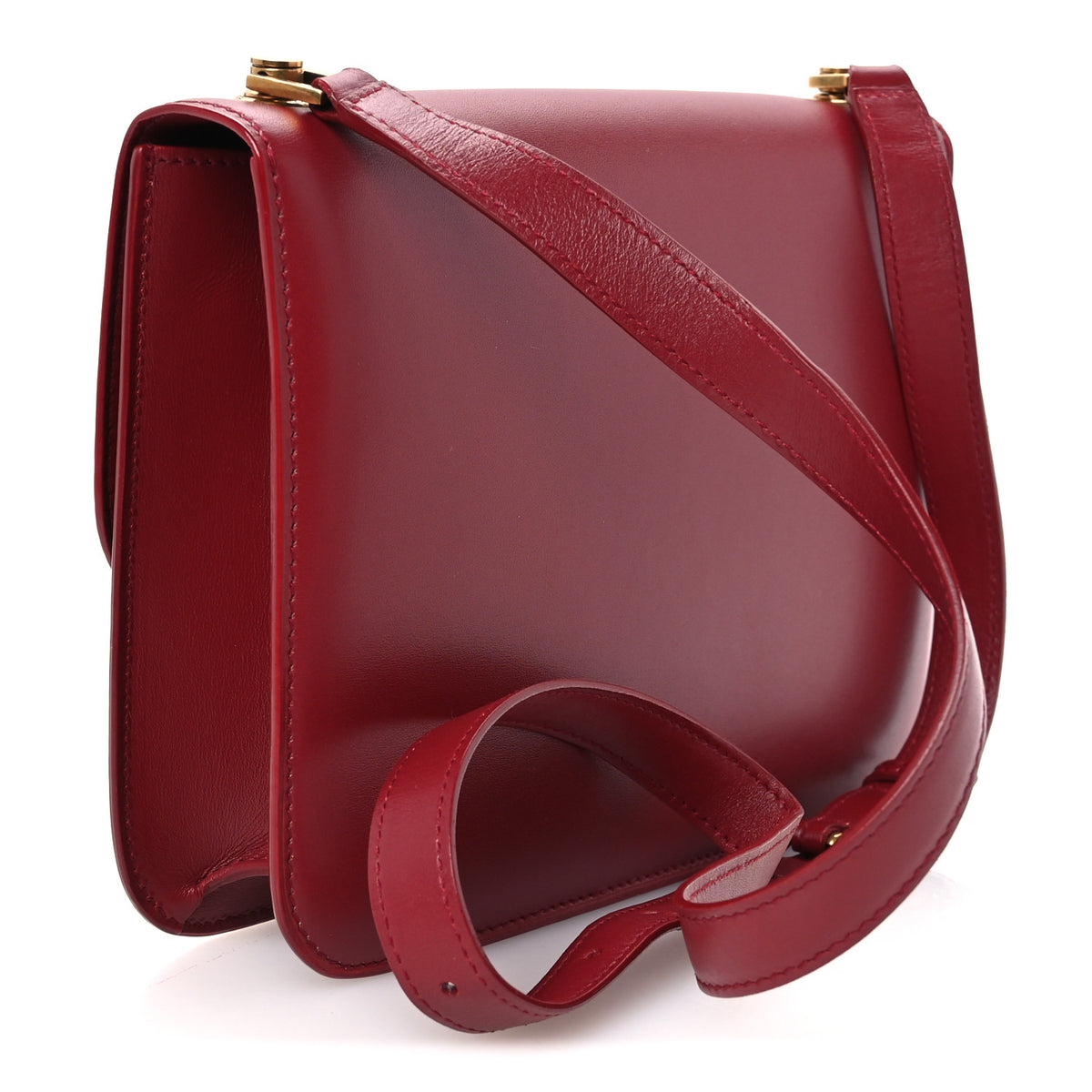 Box Calfskin Le Carre Satchel Opyum Red