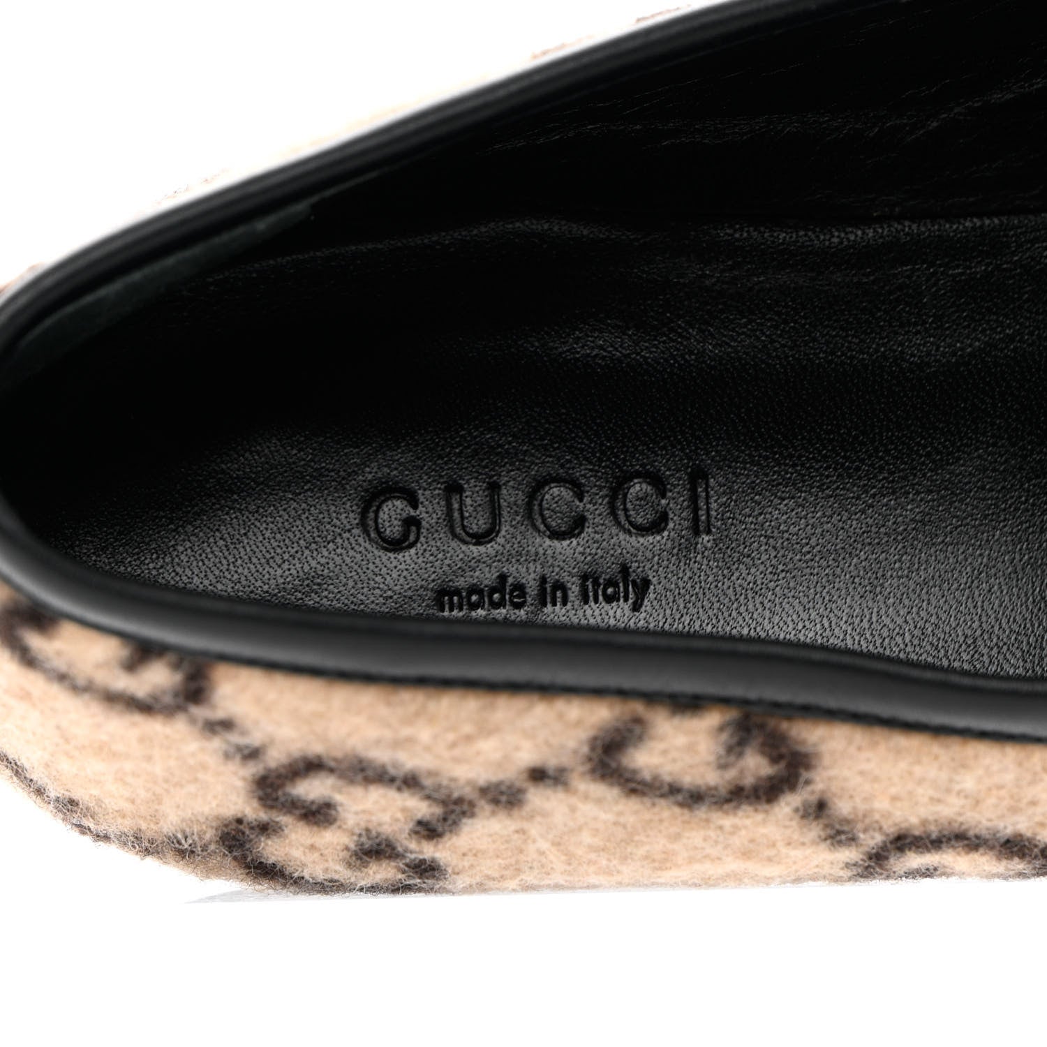 Gucci Covered Wool GG Monogram Womens Jordaan Loafers 36 Beige Ebony Black 8 of 15
