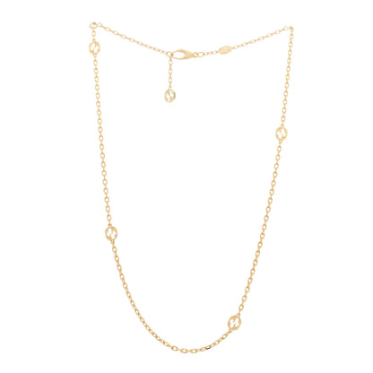 Gucci 18K Yellow Gold Running GG Station Necklace 3 of 6
