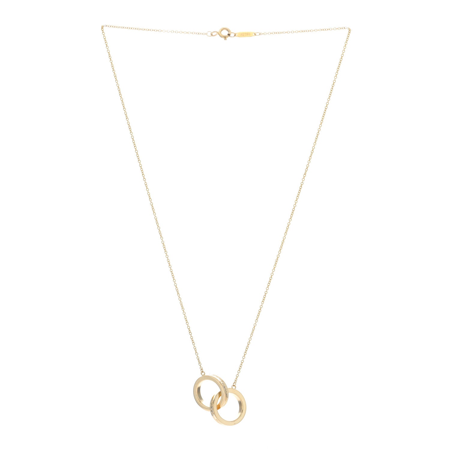 Tiffany 18K Yellow Gold 1837 Interlocking Circles Pendant Necklace 2 of 4