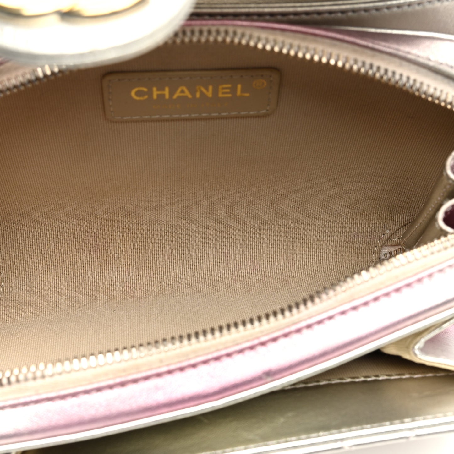 Metallic Lambskin Like A Wallet Flap Golden Pink