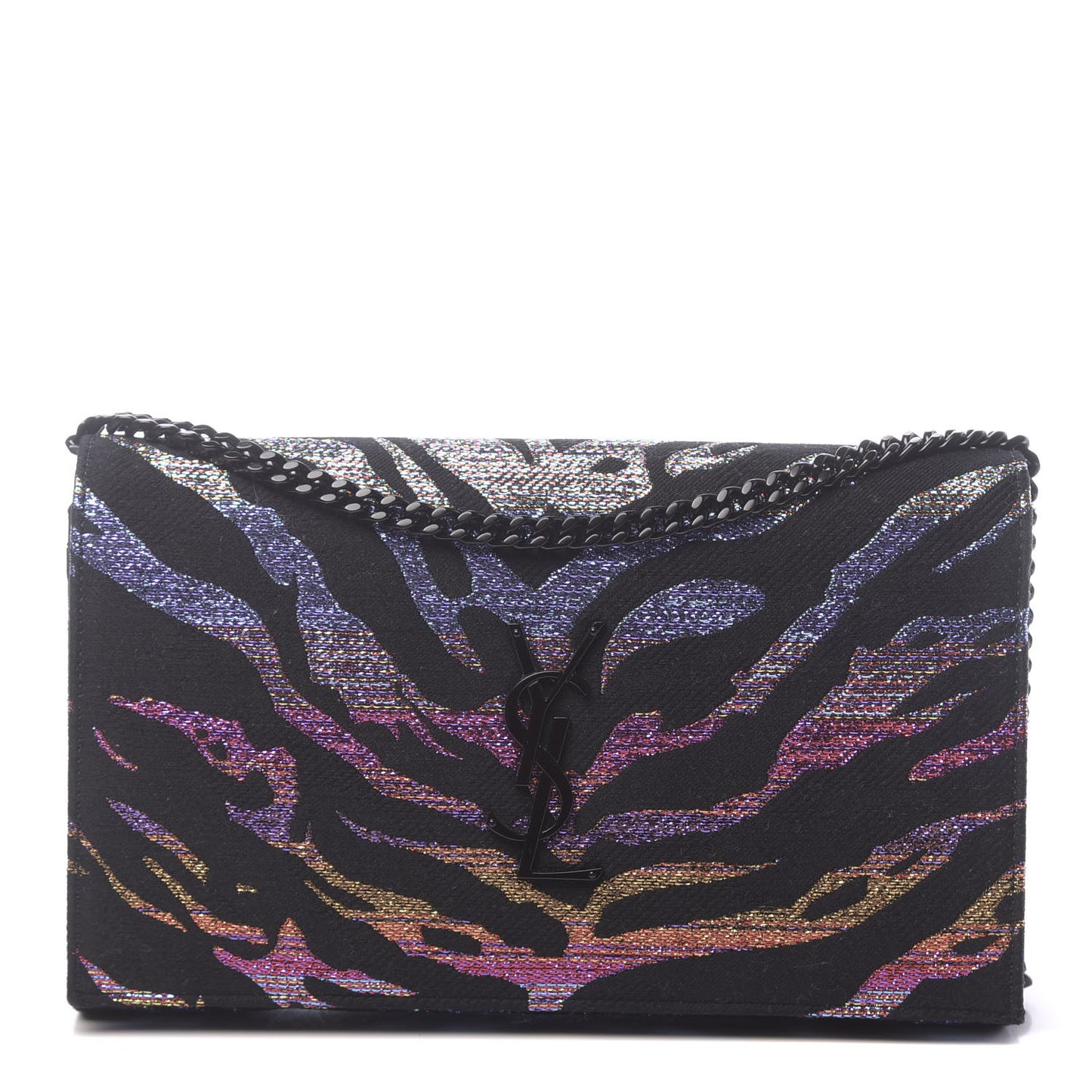 Tiger Burnout Monogram Chain Wallet Multicolor
