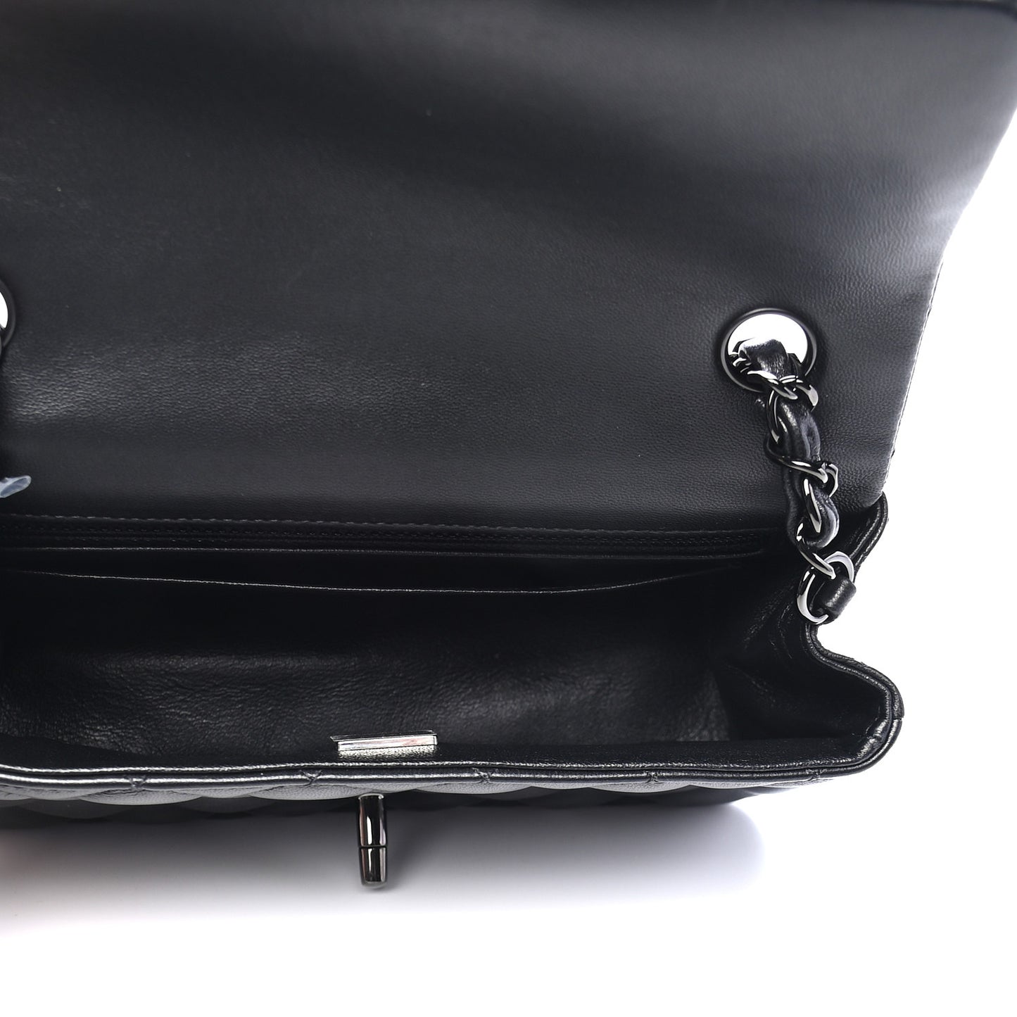 Lambskin Quilted Mini Rectangular Flap So Black