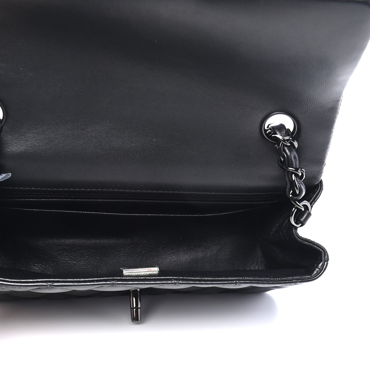 Chanel Lambskin Quilted Mini Rectangular Flap So Black 4 of 8