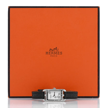 Hermes Stainless Steel Alligator Diamond 17mm Nantucket Quartz Watch Noir 5 of 5