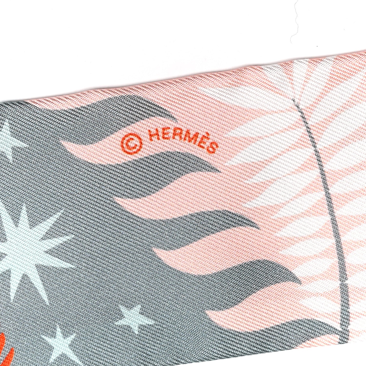 Hermes Silk Le Charme D Orphee Twilly Gris Acier Rose Poudre 3 of 4
