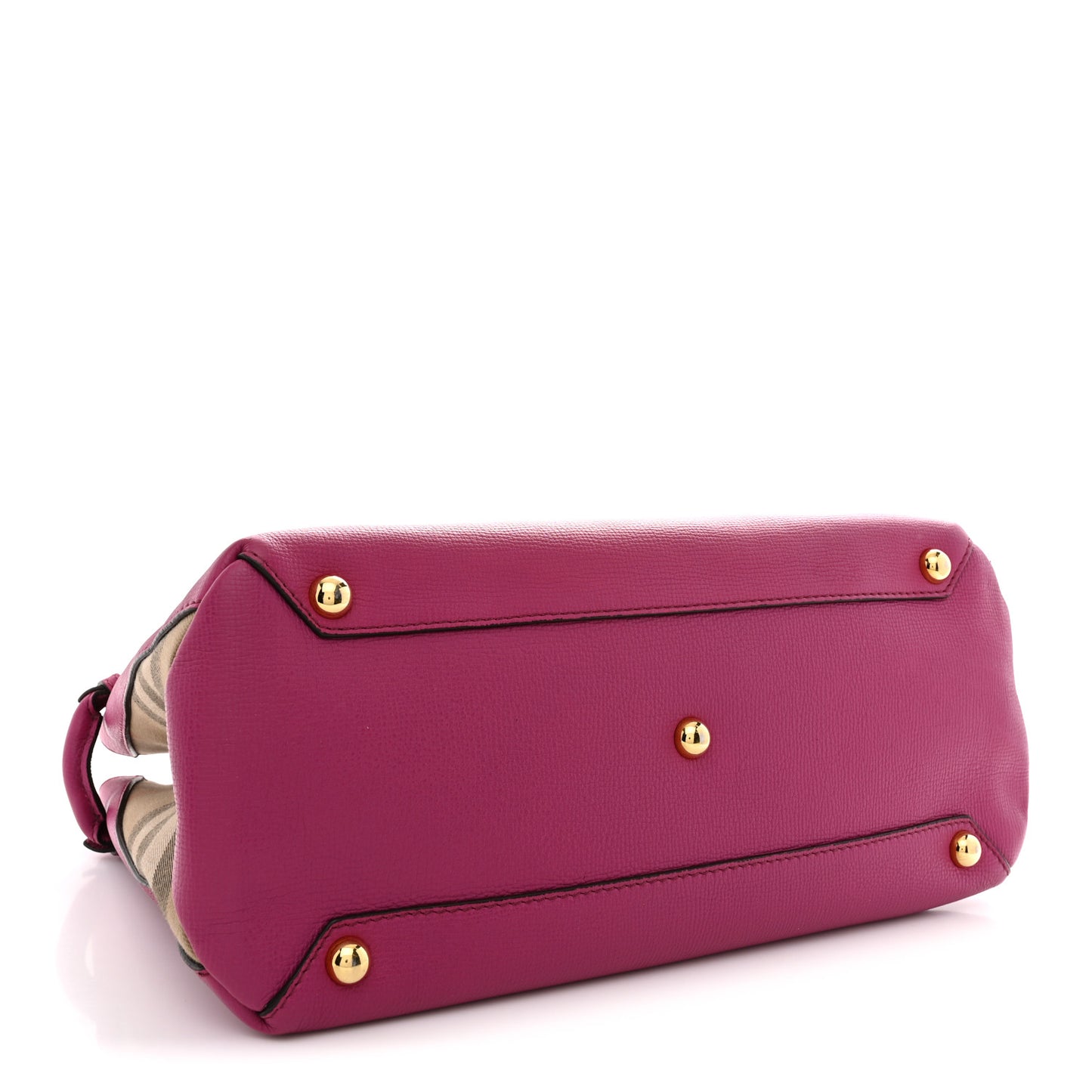 Grainy Calfskin House Check Medium Banner Tote Brilliant Fuchsia