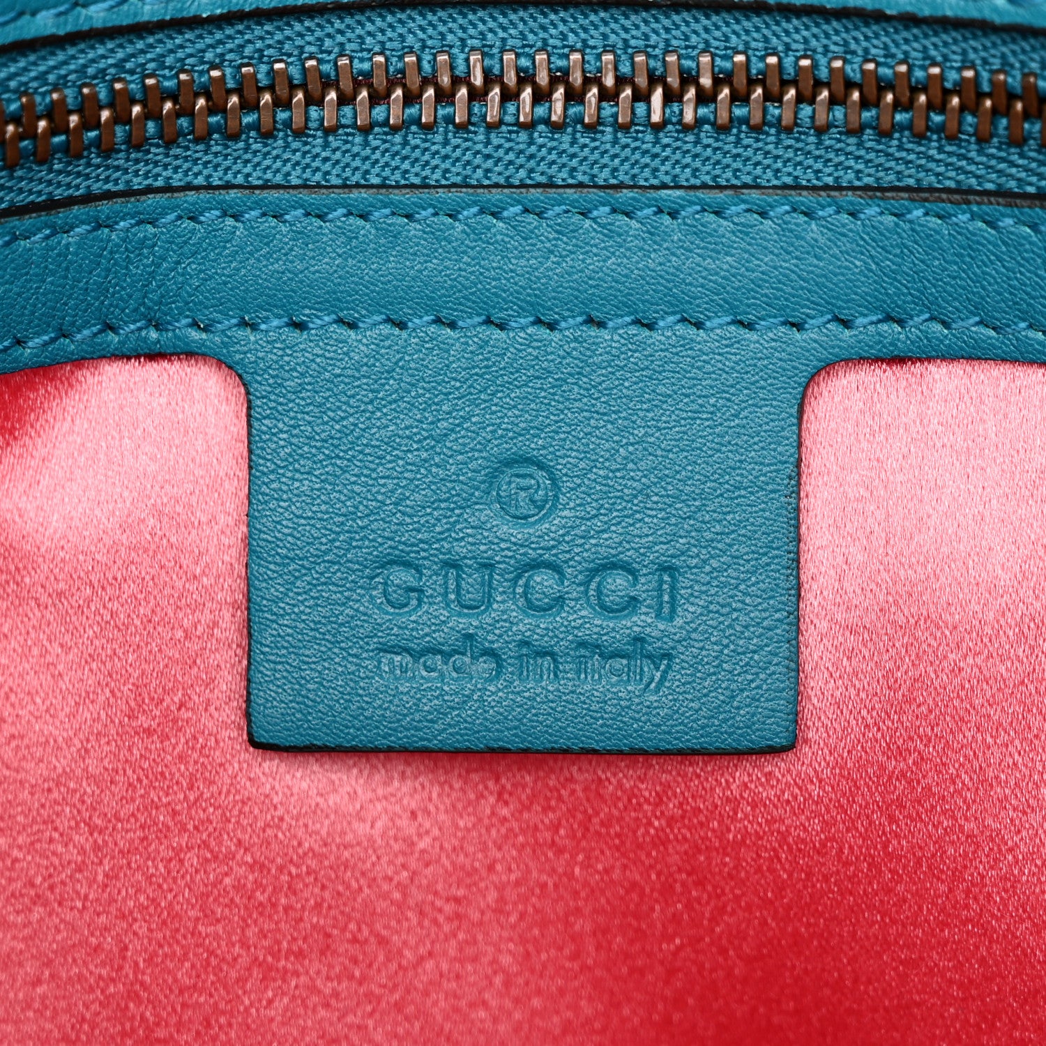 Gucci Velvet Matelasse Small GG Marmont Shoulder Bag Pavone Cyan 6 of 12