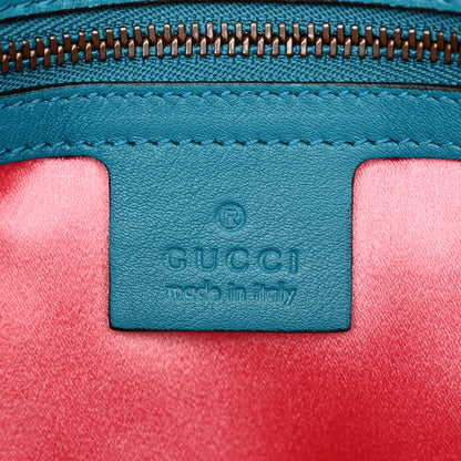 Gucci Velvet Matelasse Small GG Marmont Shoulder Bag Pavone Cyan 6 of 12