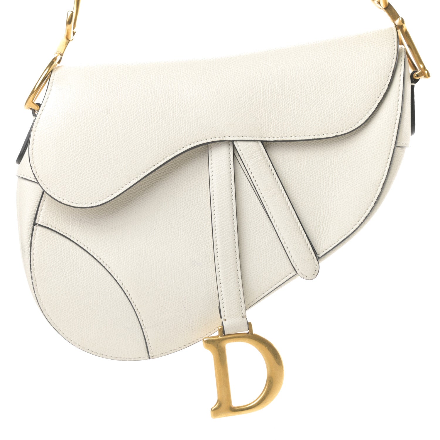 Christian Dior Grained Calfskin Saddle Bag White 8 of 11