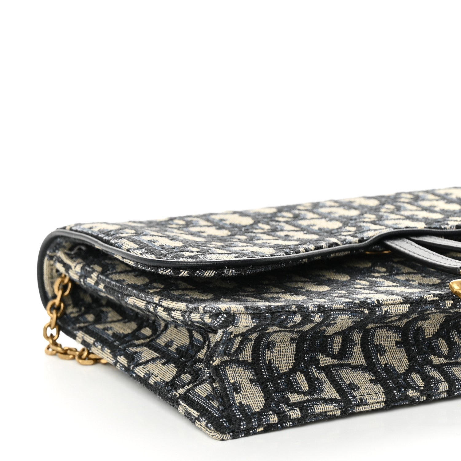 Christian Dior Oblique Saddle Chain Pouch Blue 8 of 9