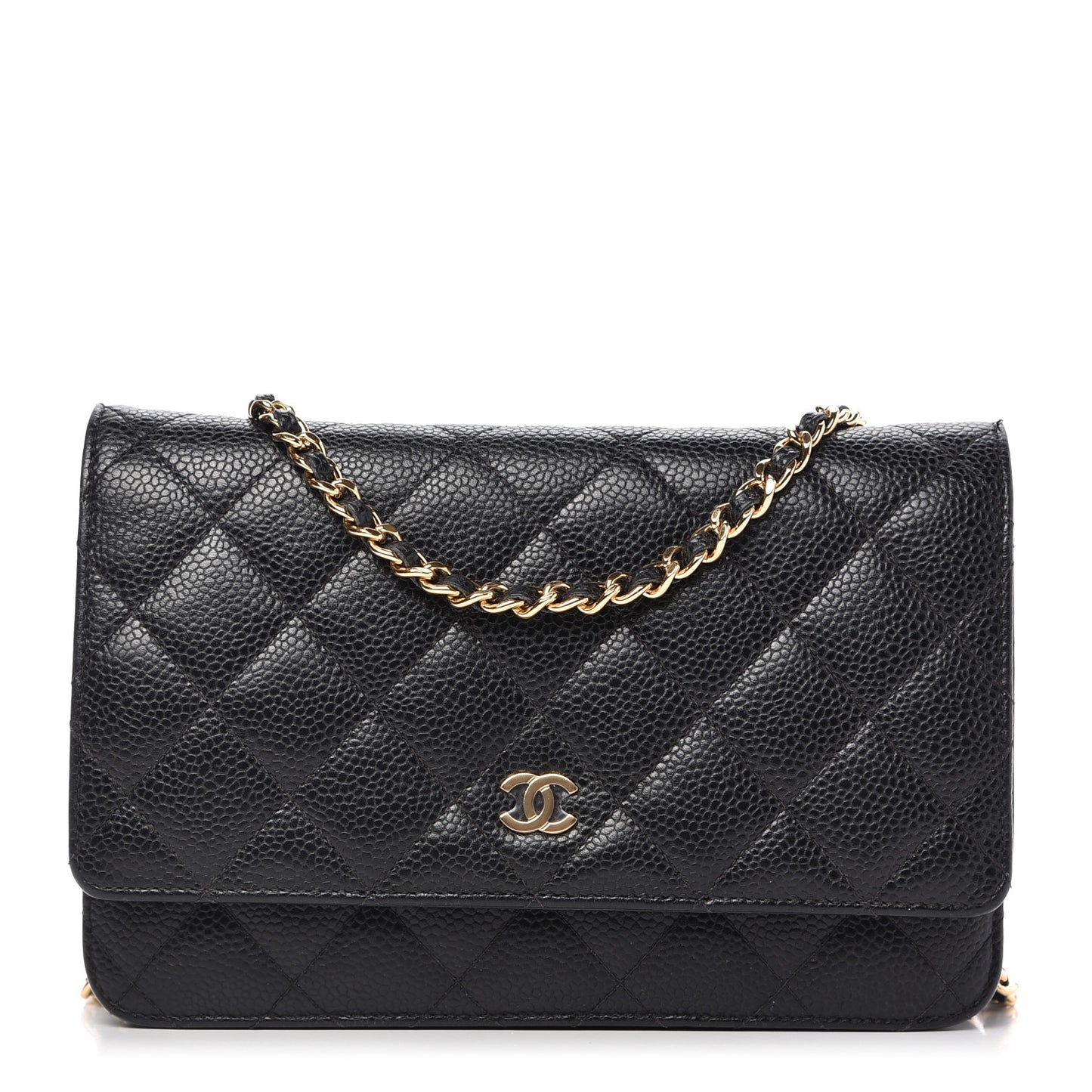 Caviar Quilted Wallet On Chain WOC Black