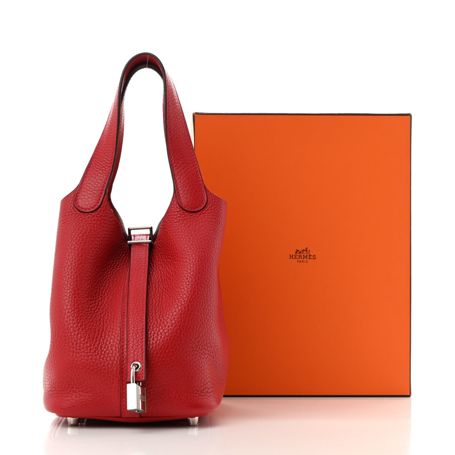 Hermes Taurillon Clemence Picotin Lock 18 PM Rouge Casaque 12 of 12
