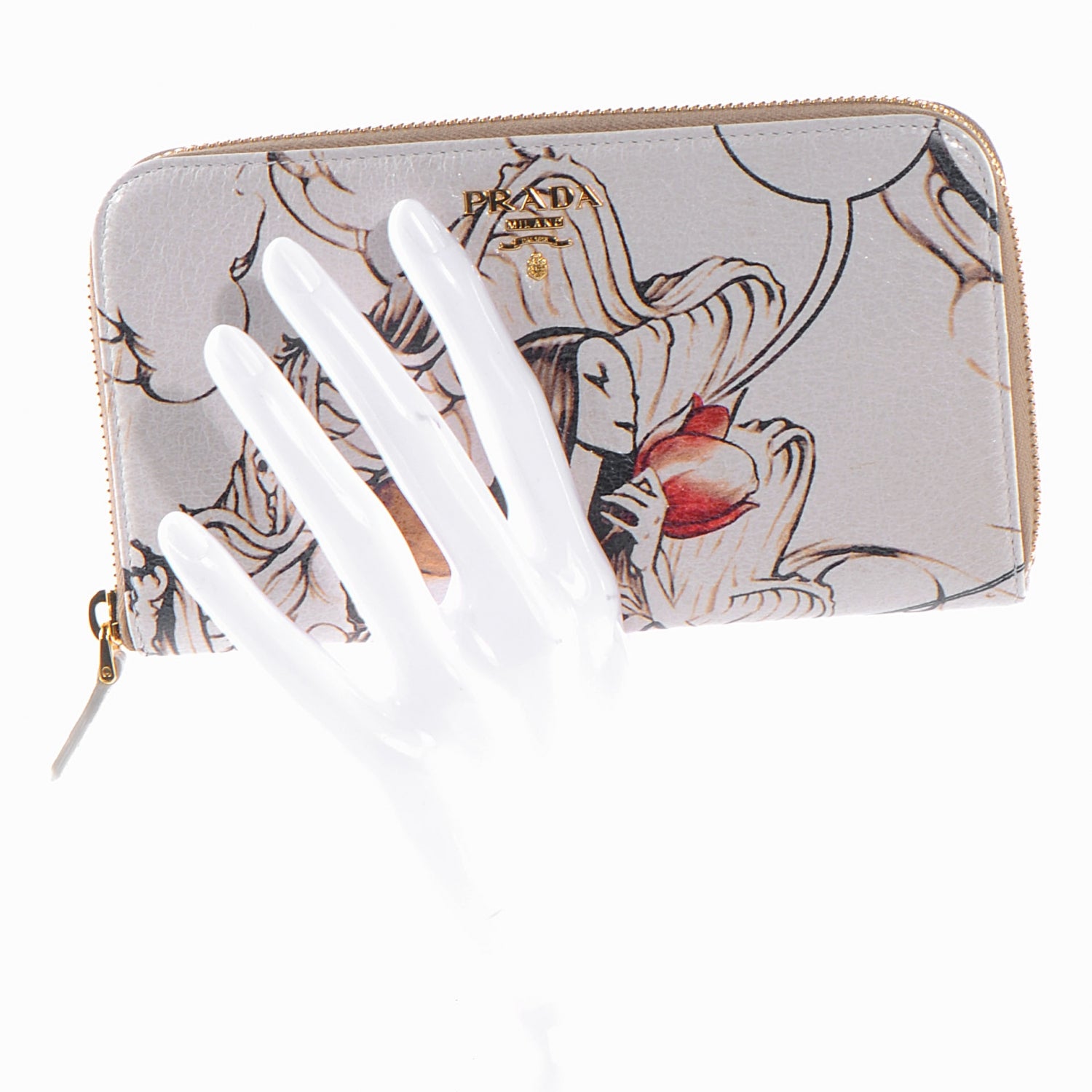 Prada X JAMES JEAN Cervo Lux Fairy Print Zip Around Wallet 2 of 9