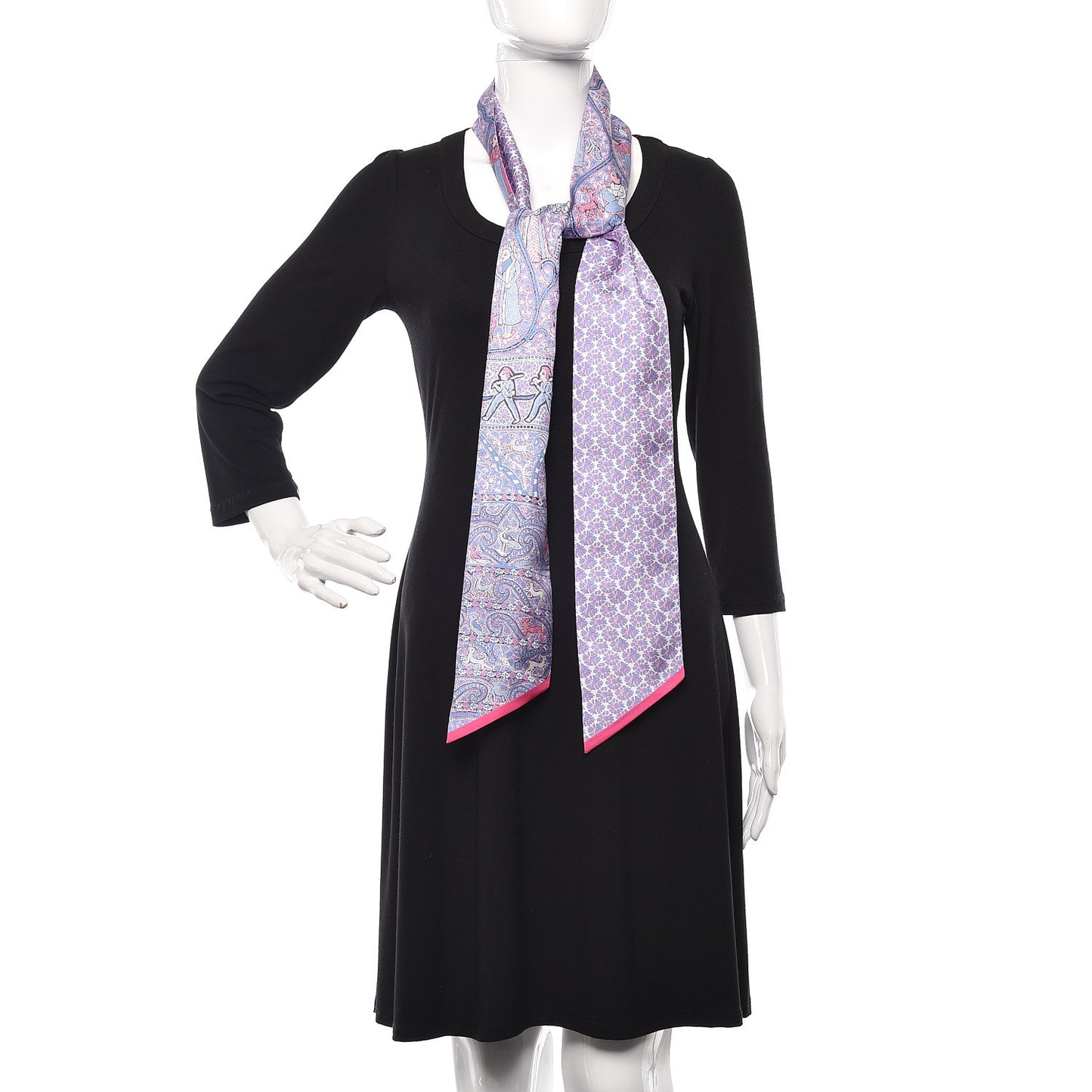 Silk Lalbhai Maxi Twilly Slim Blue Jean Parme Rose