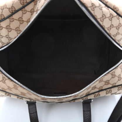 Gucci Monogram Dollar Calfskin Boston Duffle Bag Beige Ebony Testa di Moro Marrone Scuro 4 of 4