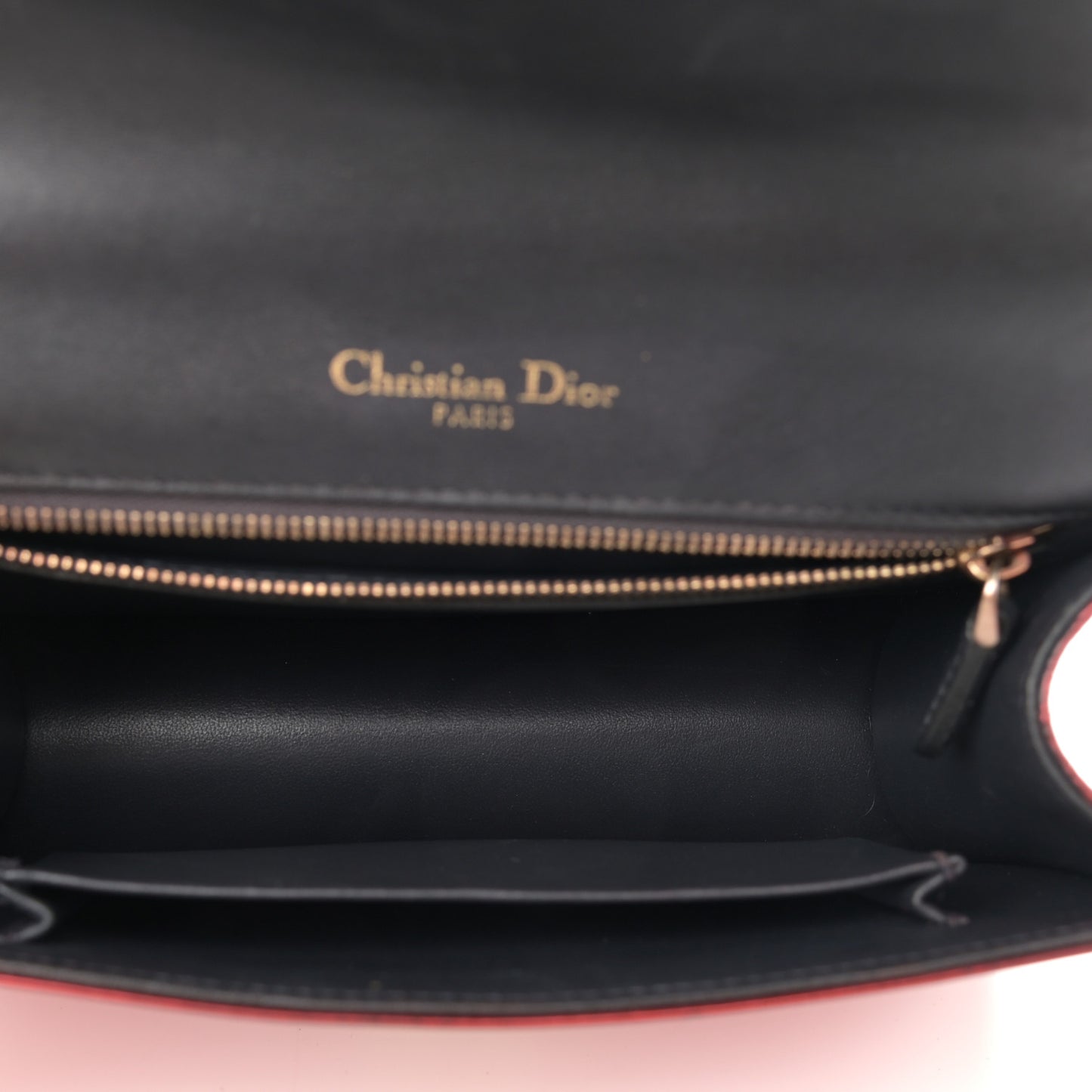 Metallic Patent Micro-Cannage Small Diorama Flap Bag Red
