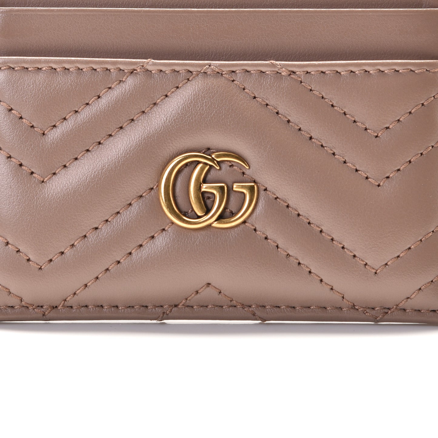 Calfskin Matelasse GG Marmont Card Holder Porcelain Rose