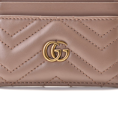 Gucci Calfskin Matelasse GG Marmont Card Holder Porcelain Rose 7 of 8
