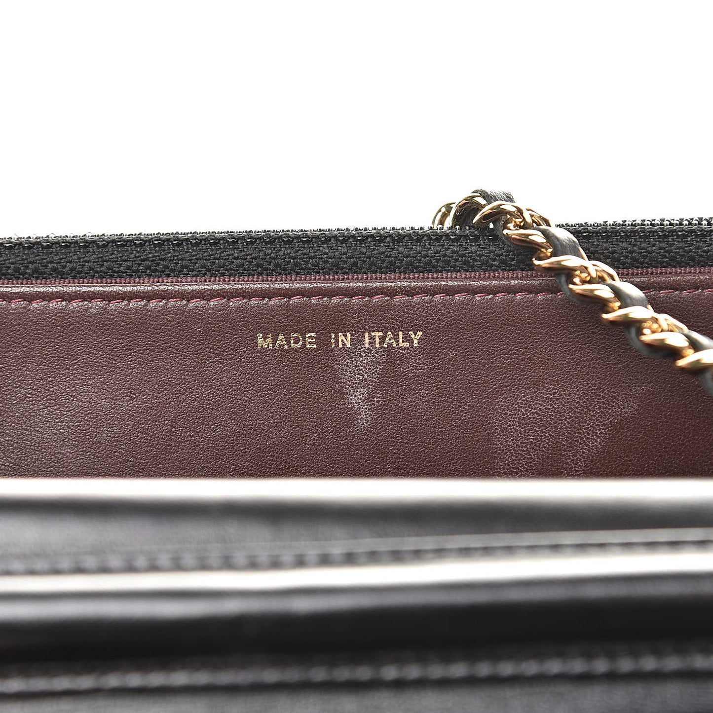 Lambskin Quilted Wallet On Chain WOC Black