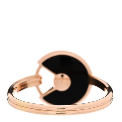 Cartier 18K Pink Gold Diamond Black Onyx Amulette de Cartier Ring 54 6.75 3 of 6