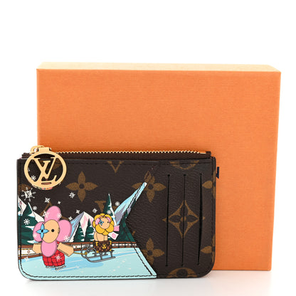 Louis Vuitton Monogram 2023 Christmas Animation Alpine Zipped Romy Card Holder Pink 7 of 7