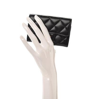 Chanel Lambskin Quilted Flap Card Holder Black 2 of 9