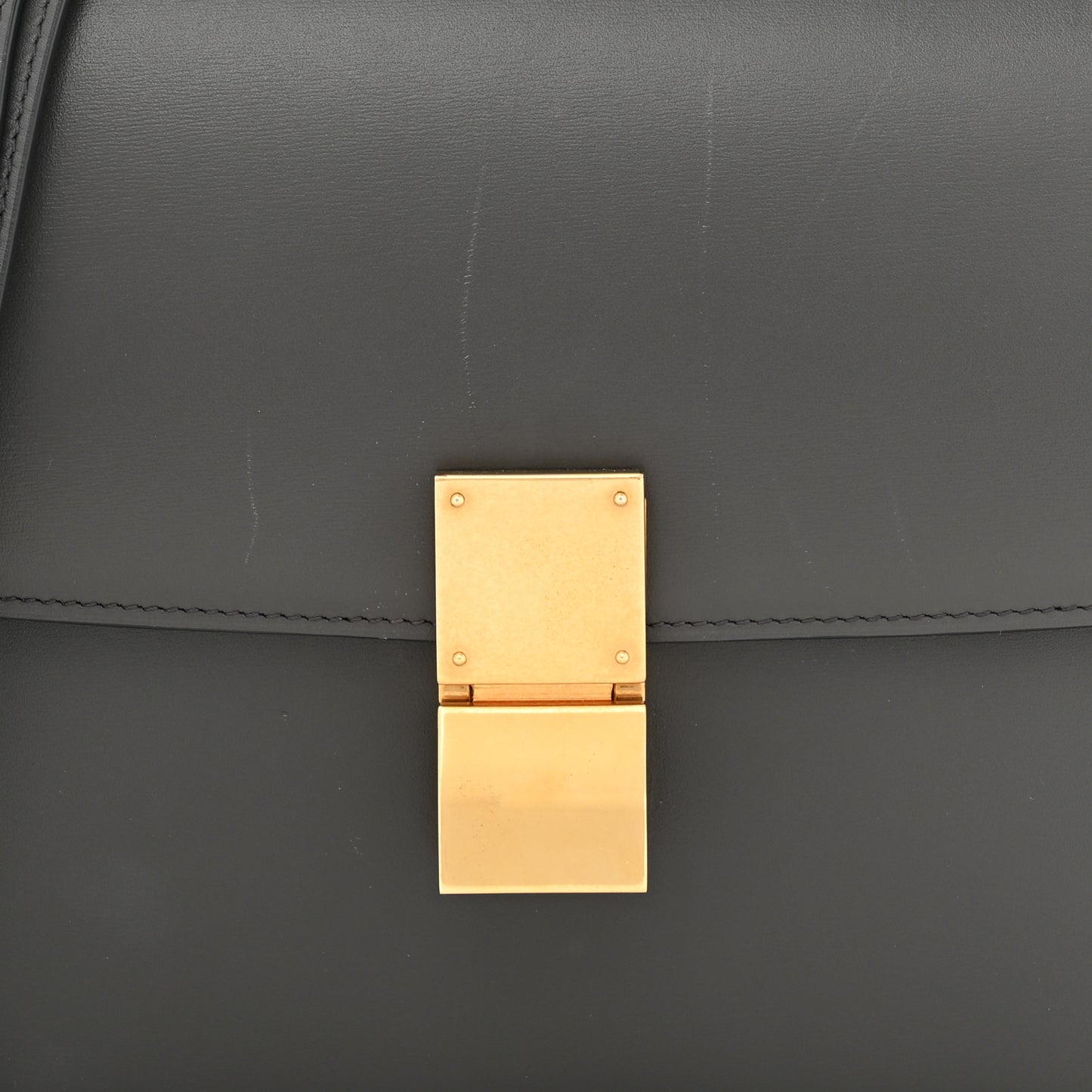 Box Calfskin Medium Classic Box Flap Bag Zinc