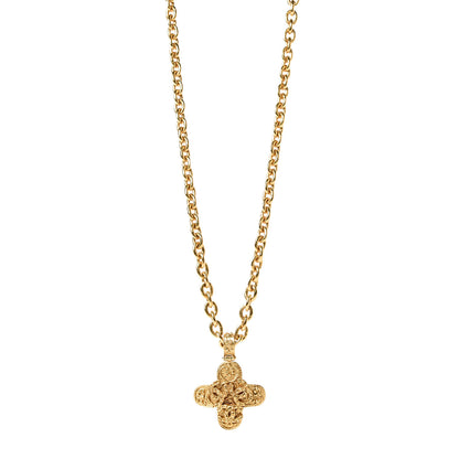 Chanel Long CC Cross Pendant Necklace Gold 1 of 5