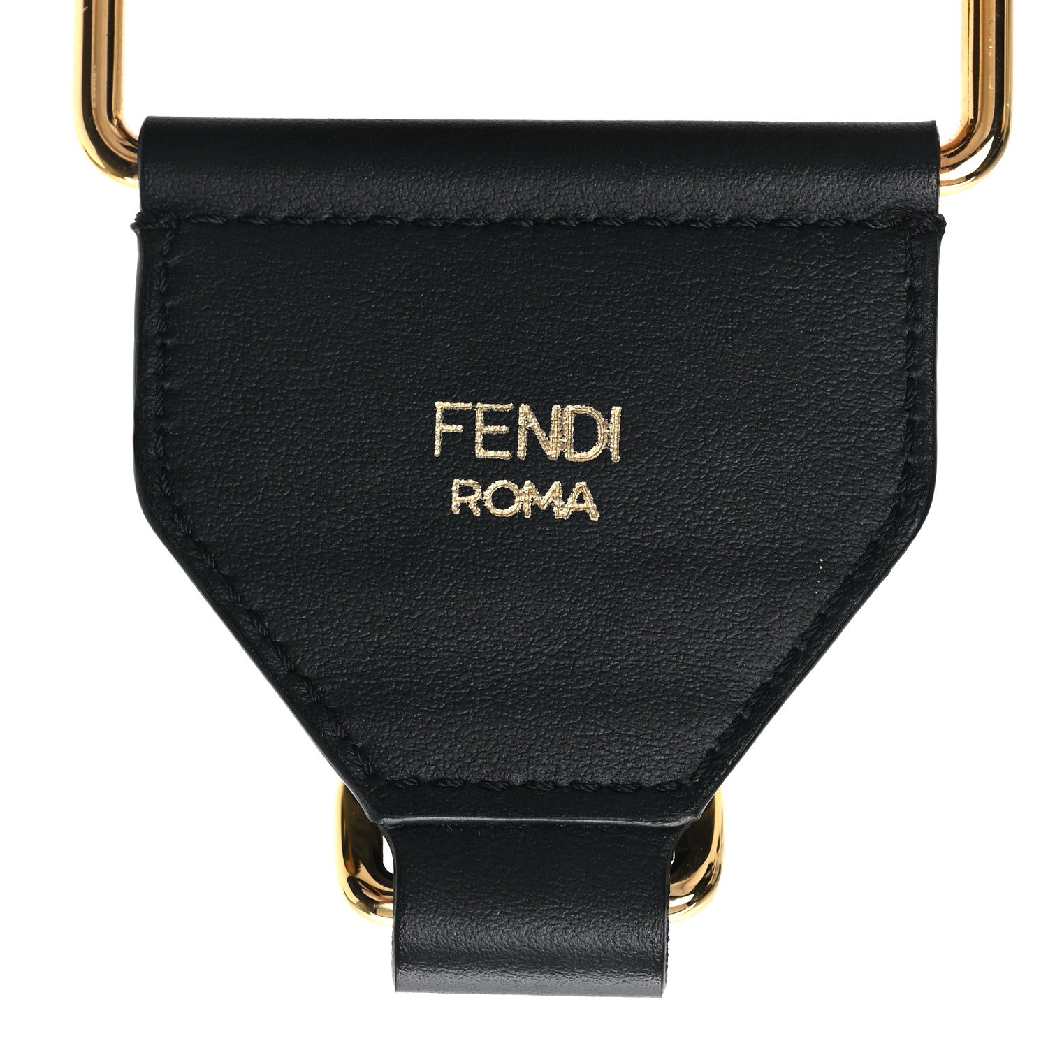 Fendi Ribbon Lurex Vitello Century Bi-Color Lines Adjustable Strap You Equatore Gold Lurex Equatore Gold Lurex Black 3 of 6