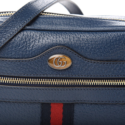 Gucci Textured Calfskin Web Mini Ophidia Shoulder Bag Blue Agata 10 of 11