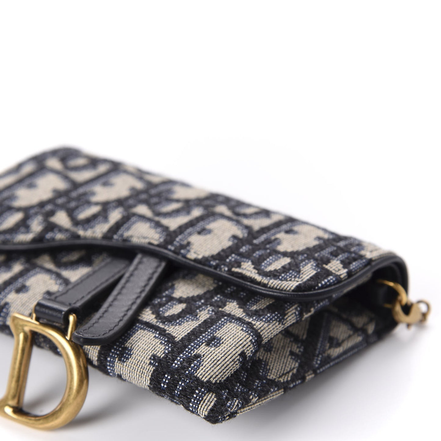 Oblique Nano Saddle Chain Pouch Blue