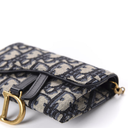 Christian Dior Oblique Nano Saddle Chain Pouch Blue 7 of 10