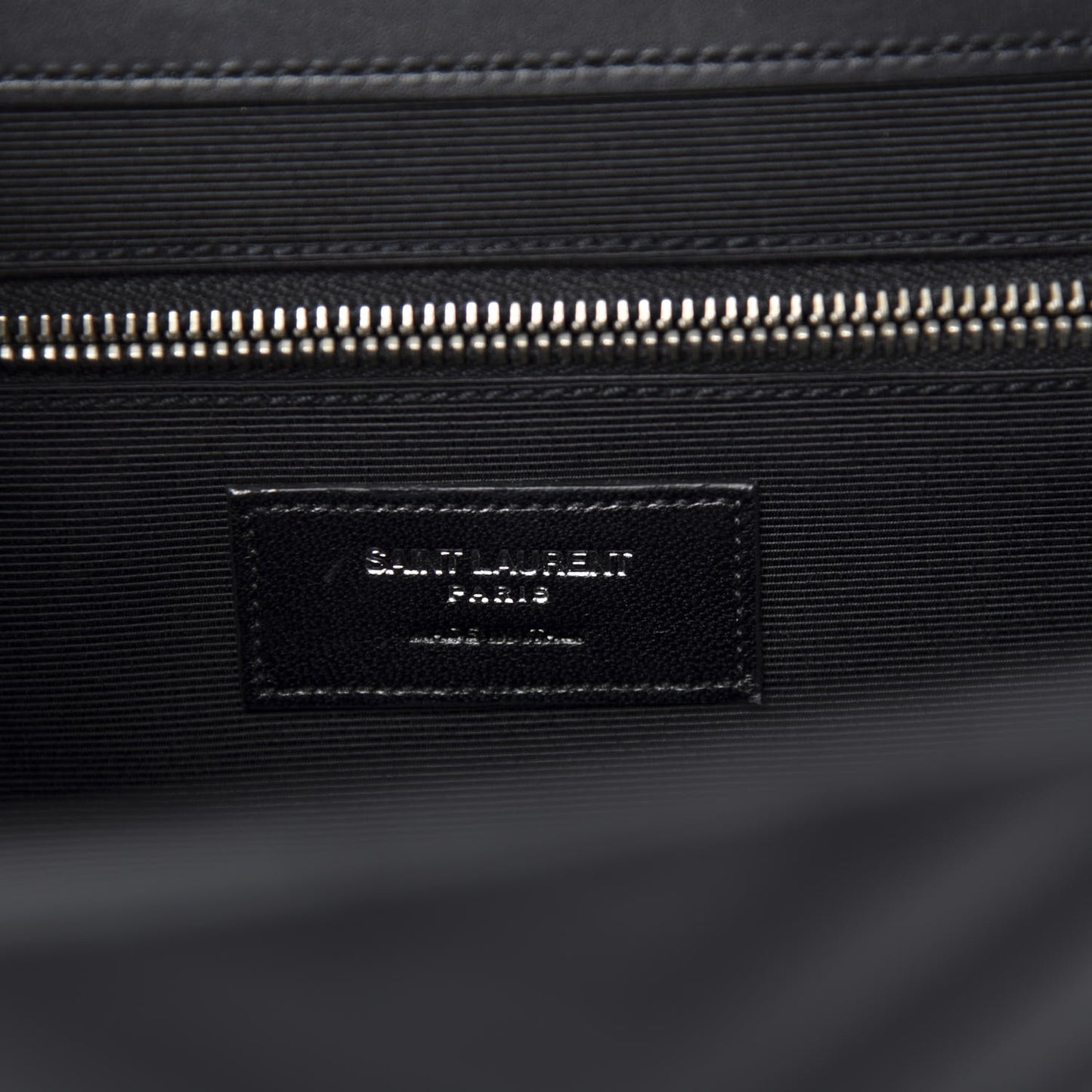 Smooth Calfskin Matelasse Chevron Large Monogram Satchel Black