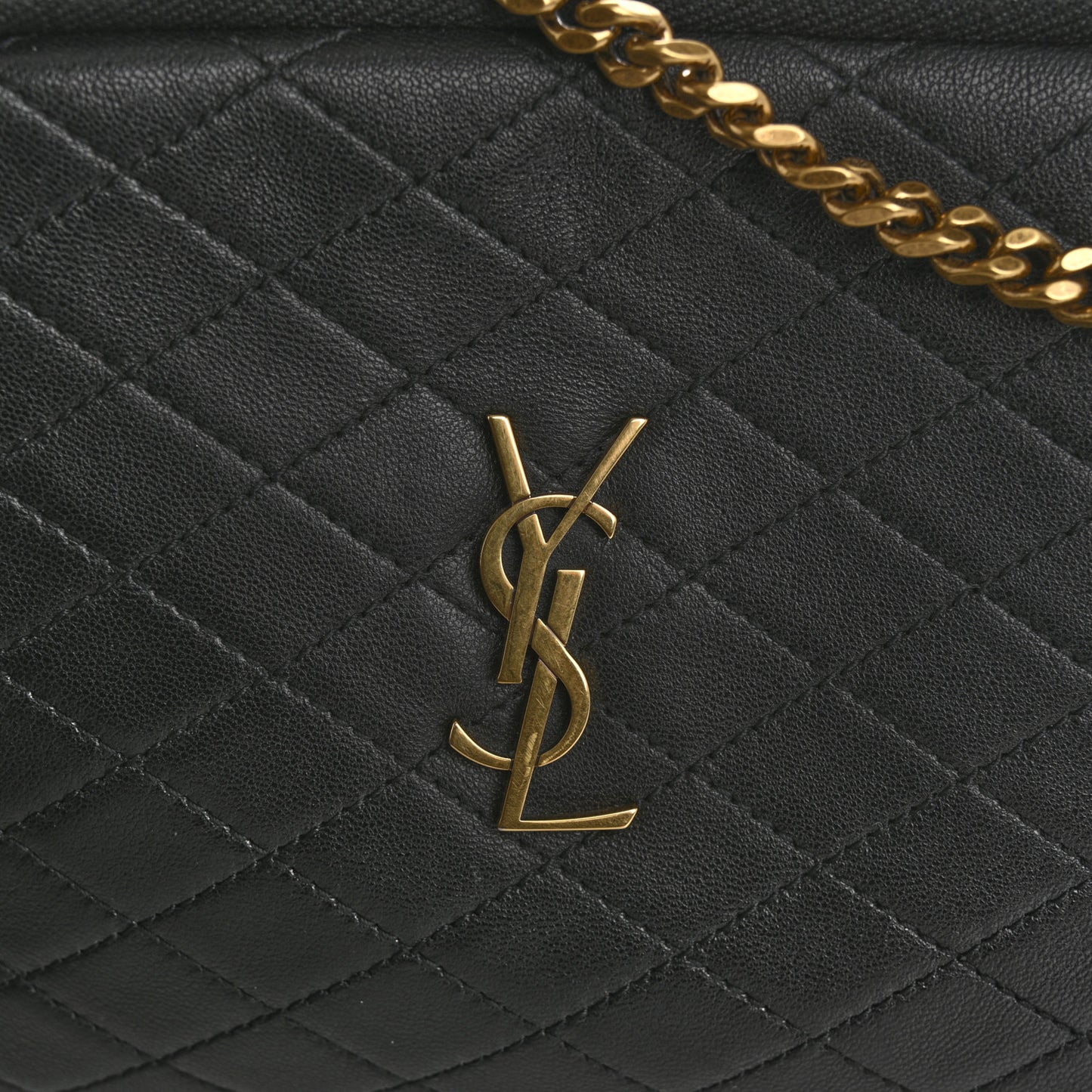 Lambskin Quilted Gaby Zipped Pouch Black