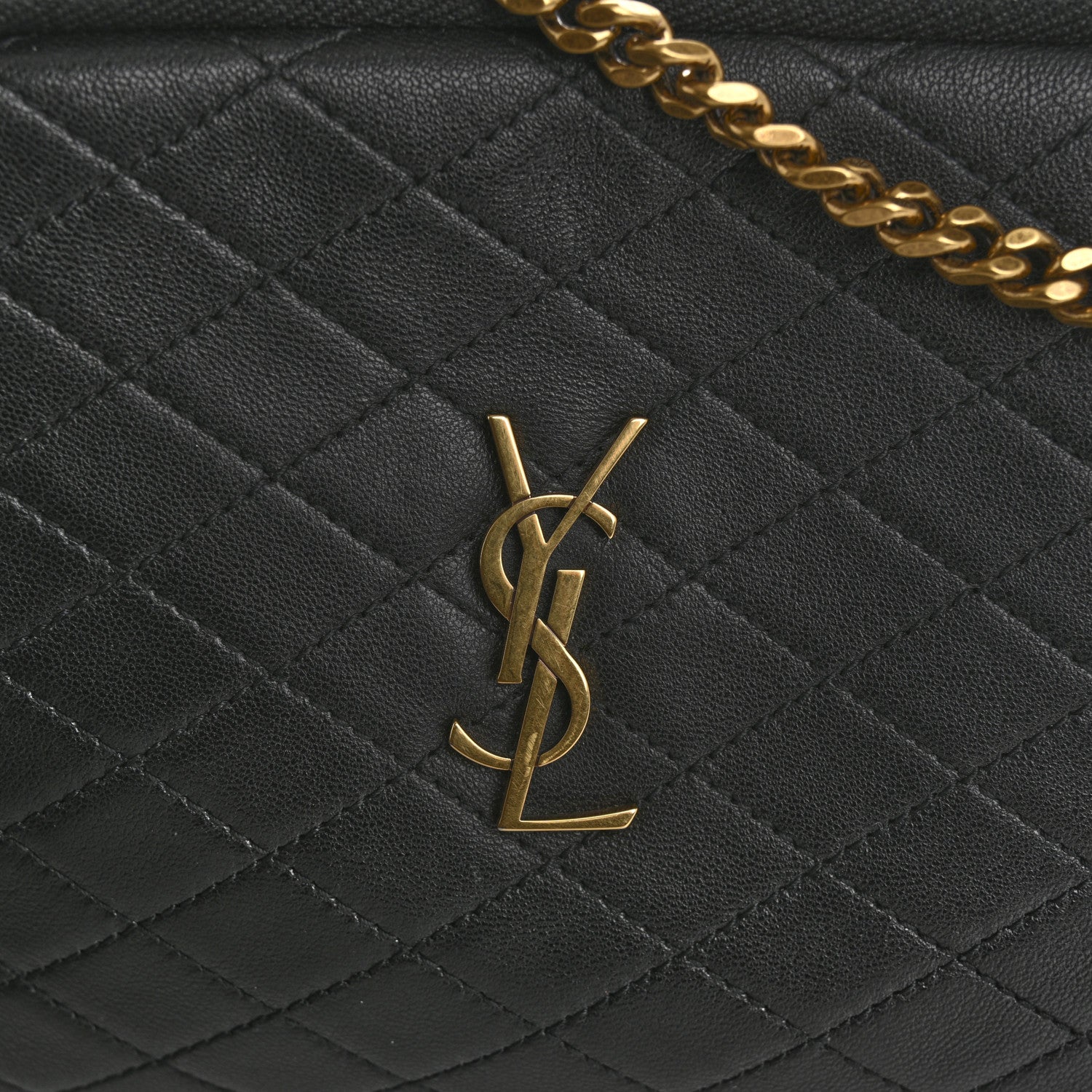 Saint Laurent Lambskin Quilted Gaby Zipped Pouch Black 11 of 13