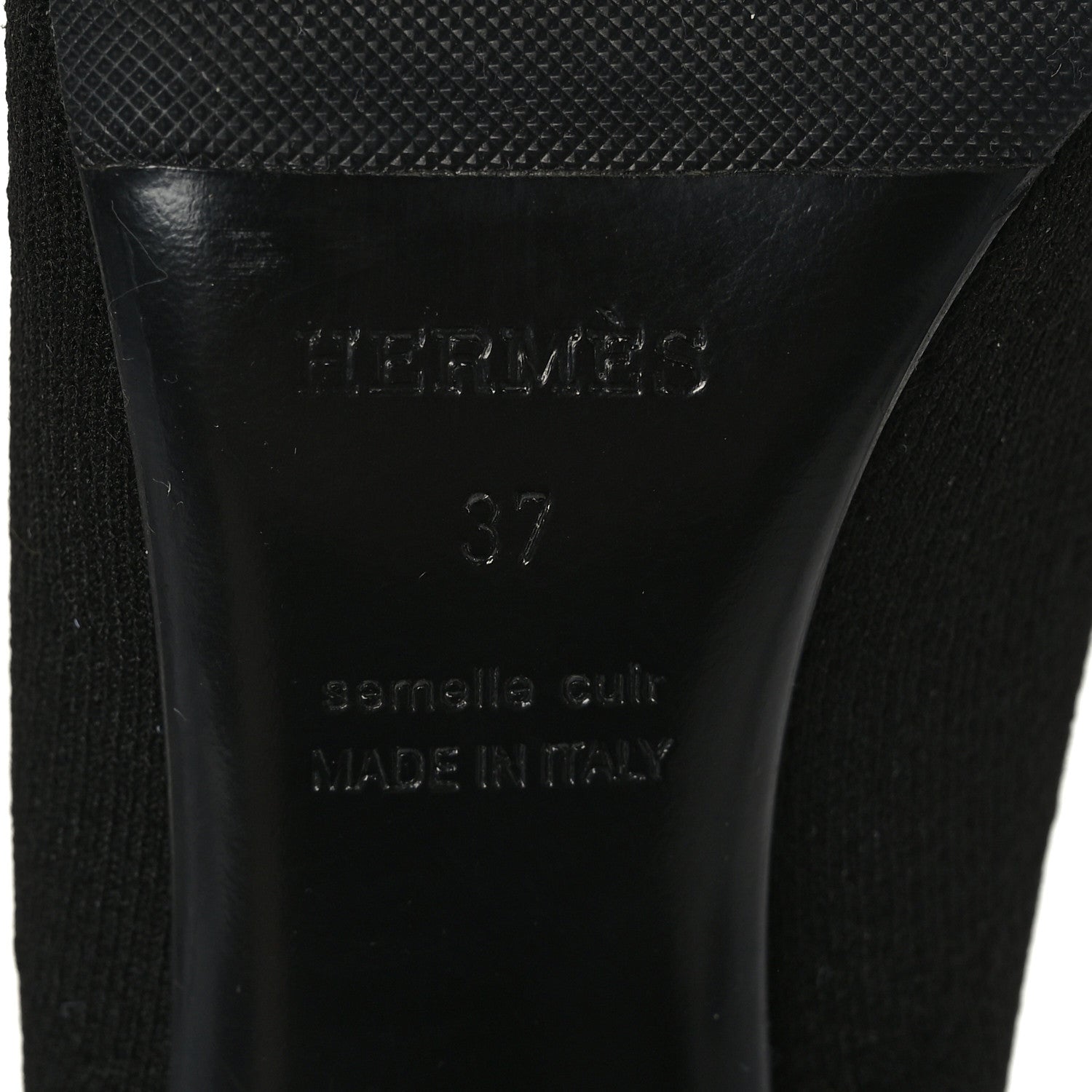 Hermes Knit Calfskin Volver 90 Ankle Boots 37 Black 7 of 7