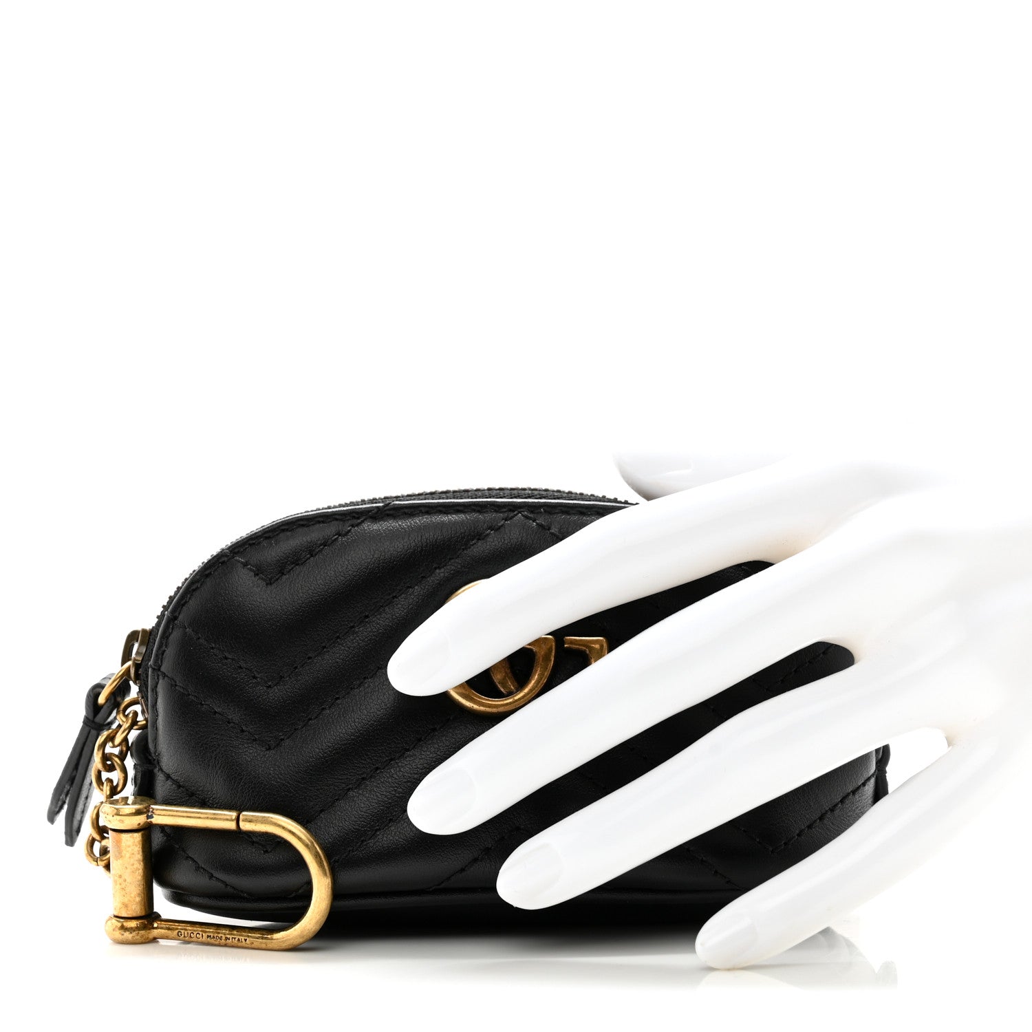 Gucci Calfskin Matelasse GG Marmont Key Pouch Black 2 of 8