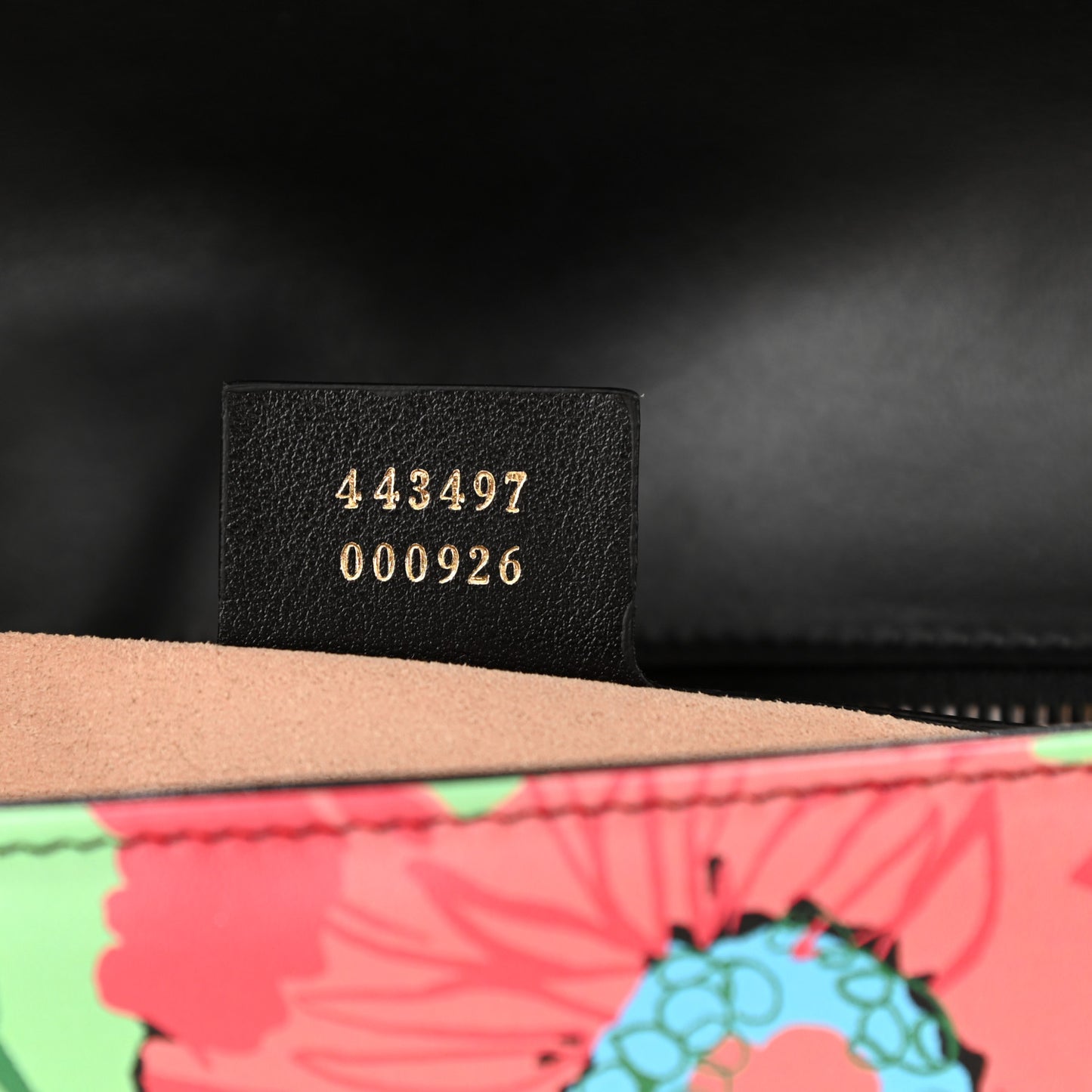 X KEN SCOTT Calfskin Matelasse Floral Small GG Marmont Shoulder Bag Black