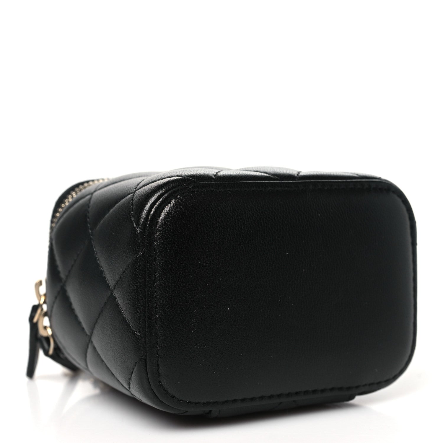 Chanel Lambskin Quilted Top Handle Mini Vanity Case With Chain Black 4 of 11