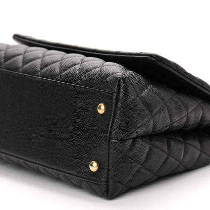 Chanel Caviar Elaphe Quilted Small Coco Handle Flap Black 10 of 10